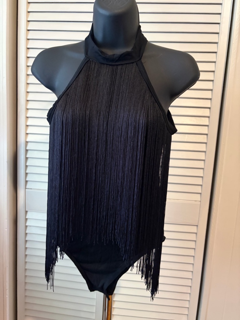 Black Fringe Halter Bodysuit, festival, concert, country, western, boho